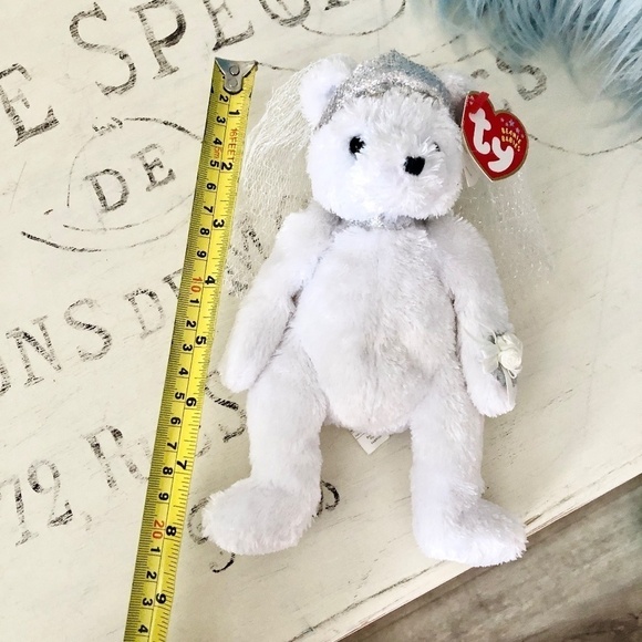 TY Beanie Baby, Wedding, Bride, Bear, Vintage, 2002, Nice Condition - Picture 8 of 12